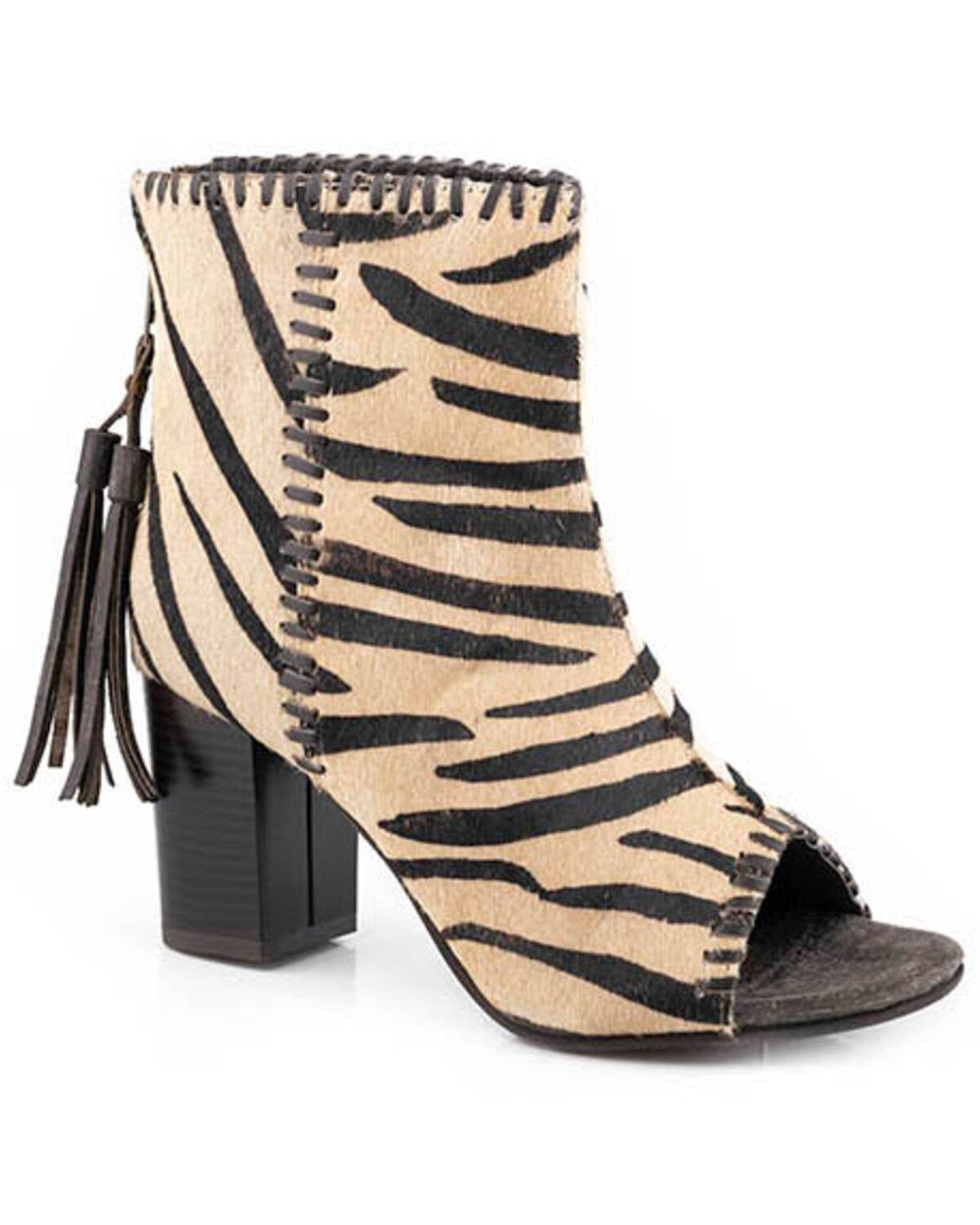 Image #1 - Roper Women's Betsy Zebra Print Sandals, Black, hi-res