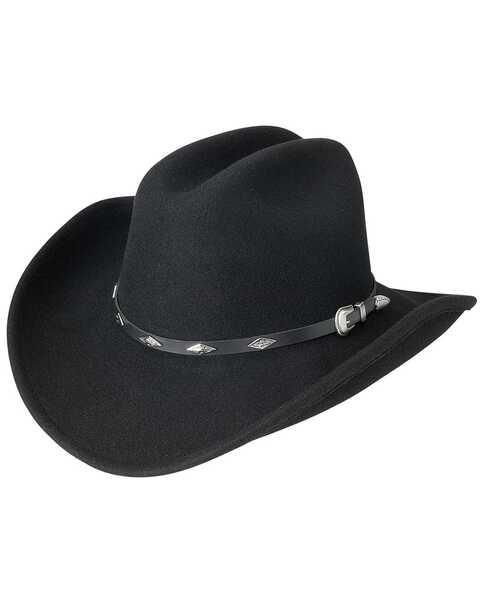 Silverado Western Gent Crushable Felt Cowboy Hat, Black, hi-res