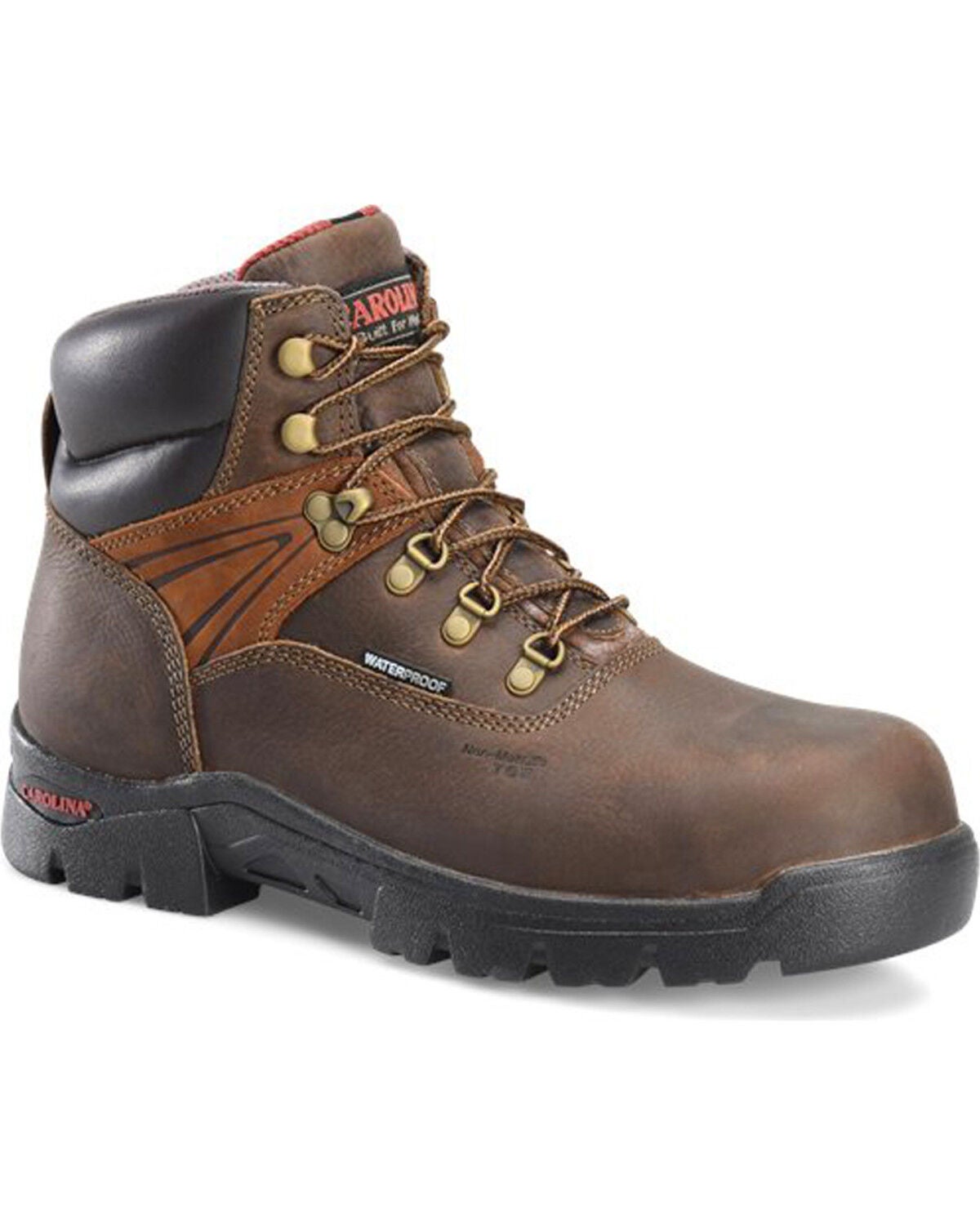 Image #1 - Carolina Men's 6" Lace-Up Leather Waterproof Work Boots - Composite Toe, , hi-res