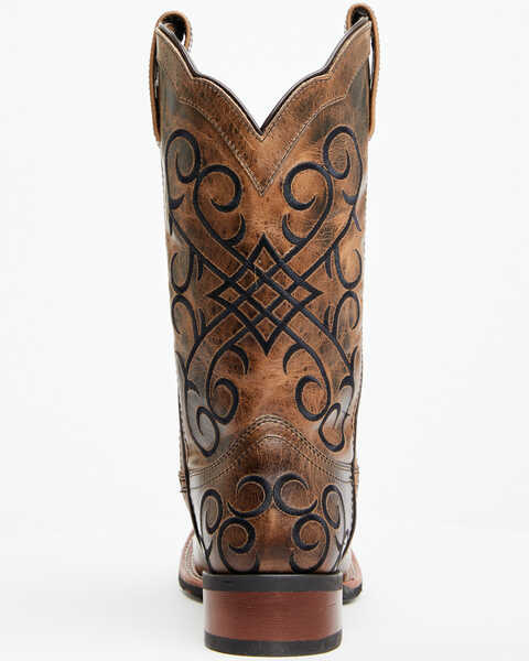 Image #5 - Laredo Women's Margo Western Boots - Broad Square Toe , Dark Brown, hi-res