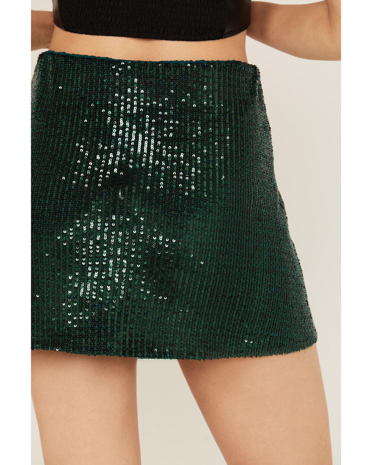 Image #4 - Show Me Your Mumu Women's All Night Sequins Skort, Dark Green, hi-res