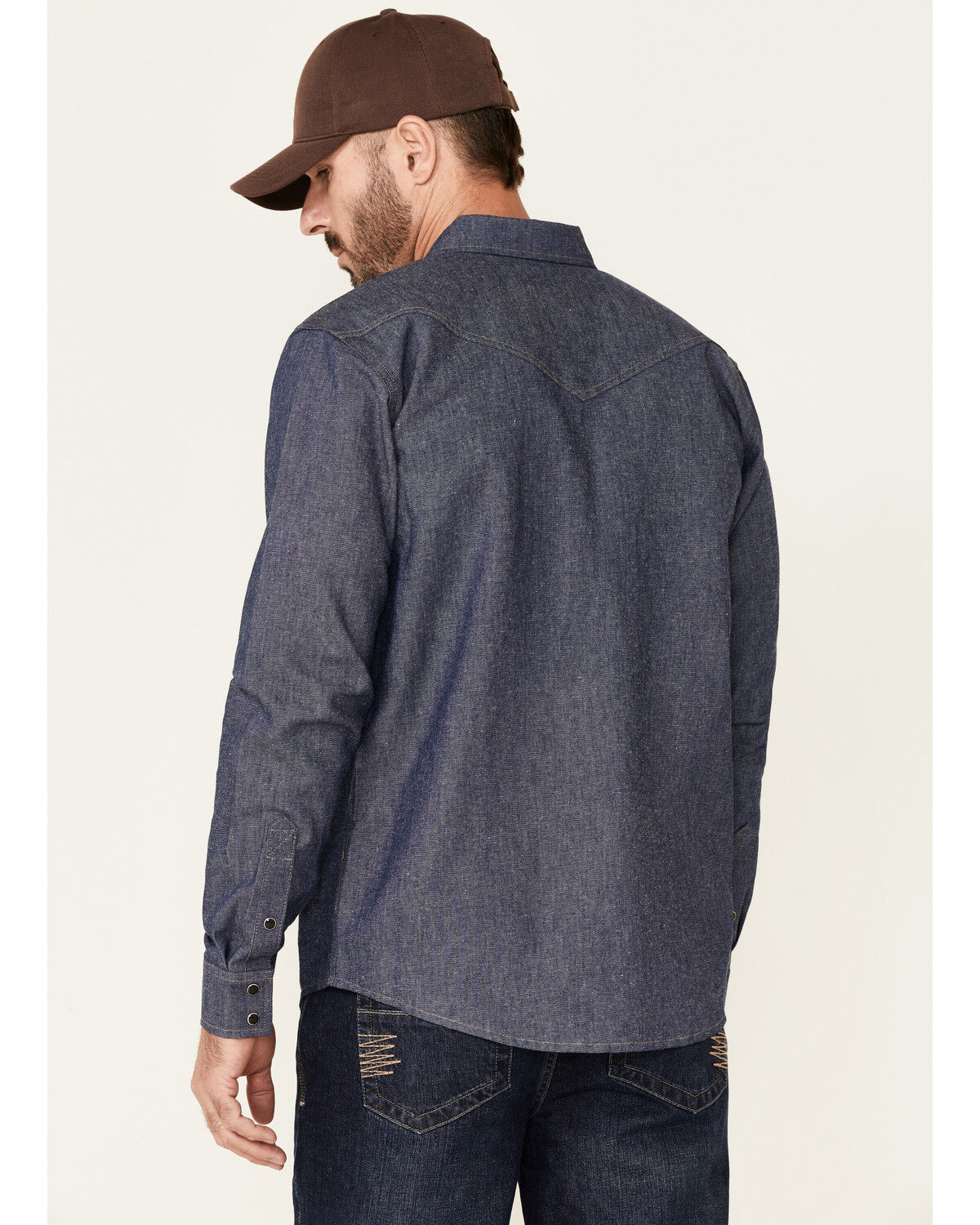 Image #4 - Cody James Men's FR Denim Long Sleeve Work Shirt, Indigo, hi-res