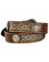 Ariat Beaded Basketweave Leather belt, Natural, hi-res