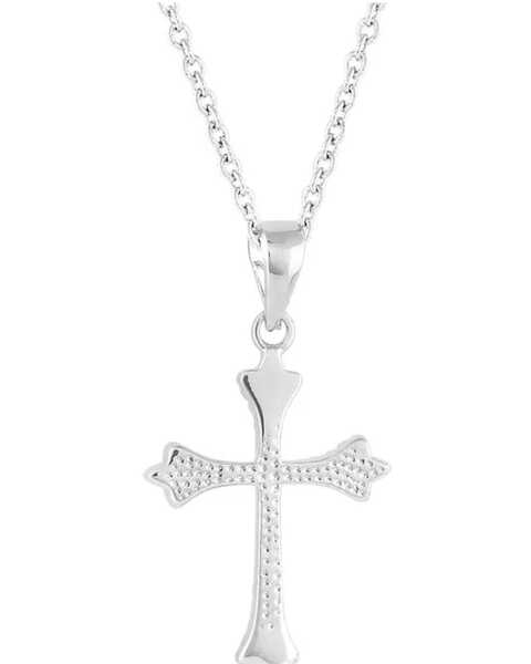 Image #2 - Montana Silversmiths Women's Ethereal Crystal Cross Necklace, Silver, hi-res
