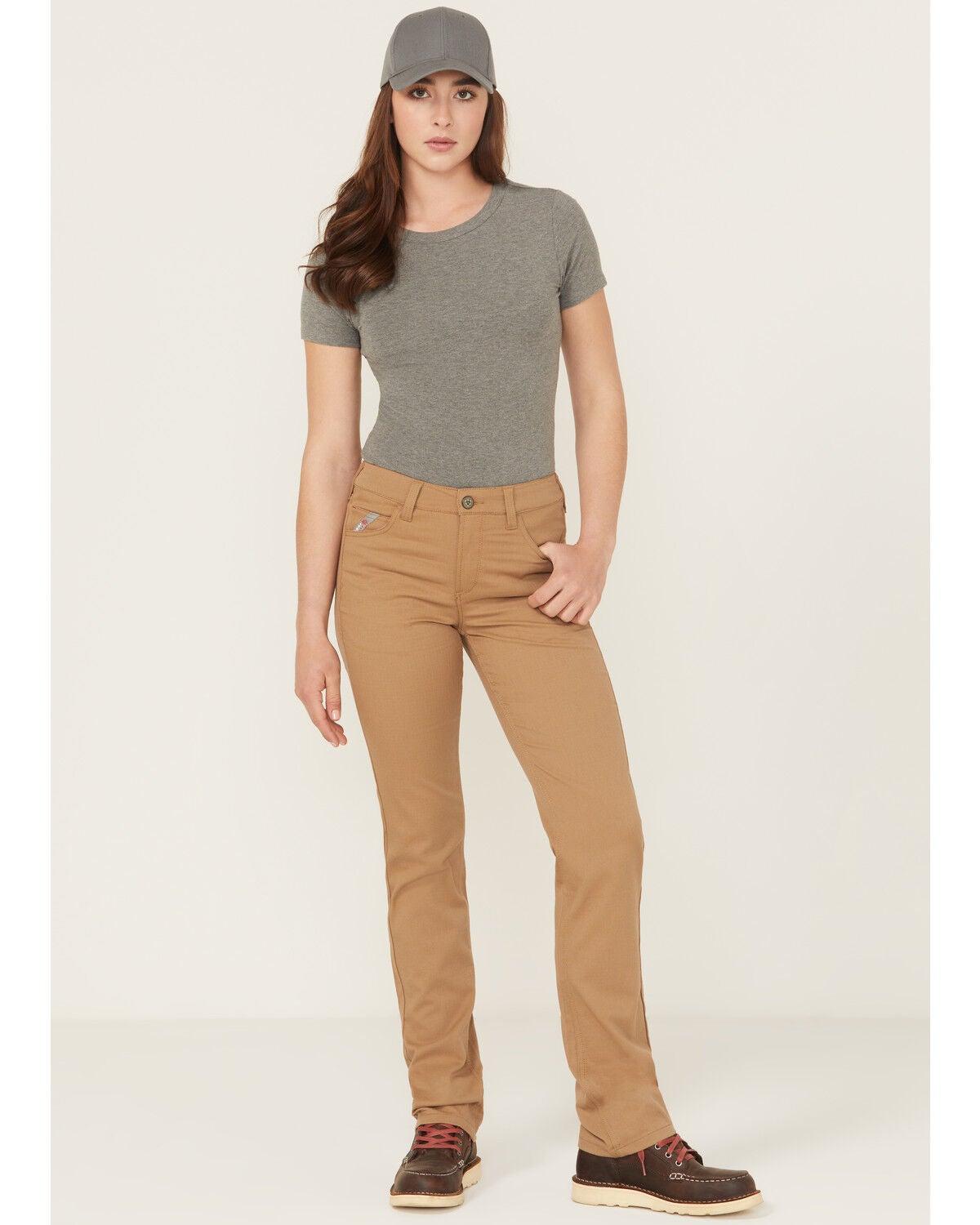 Ariat Women's FR Duralight Ripstop Straight Work Pants, Khaki, hi-res