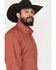 Image #2 - Cinch Men's Geo Print Long Sleeve Button-Down Stretch Western Shirt, Red, hi-res