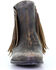 Circle G Women's Studded Fringe Fashion Booties - Round Toe, Black, hi-res