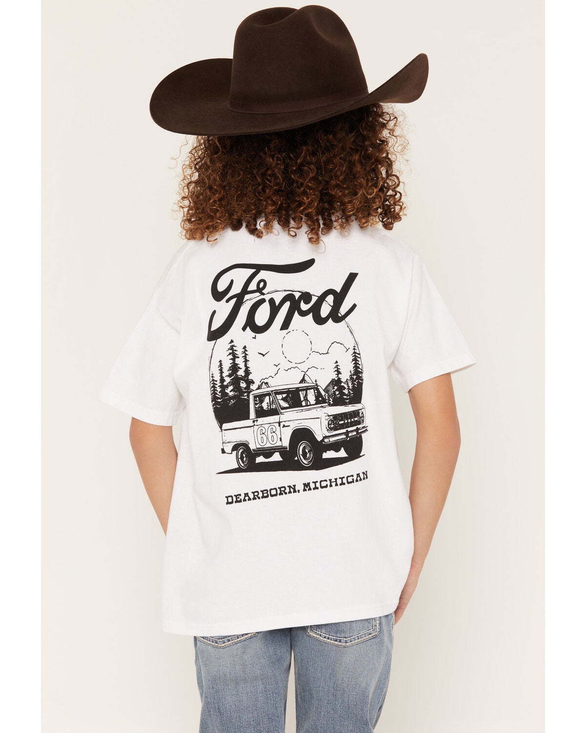 Merch Traffic Boys' Ford Logo Short Sleeve Graphic T-Shirt, White, hi-res