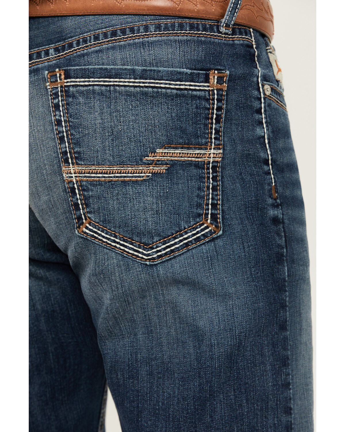 Image #4 - Cinch Men's Grant Dark Stonewash Performance Stretch Relaxed Boot Denim Jeans, Indigo, hi-res