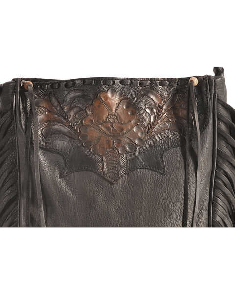 Kobler Leather Black Hand-Tooled Pouch Bag , Black, hi-res