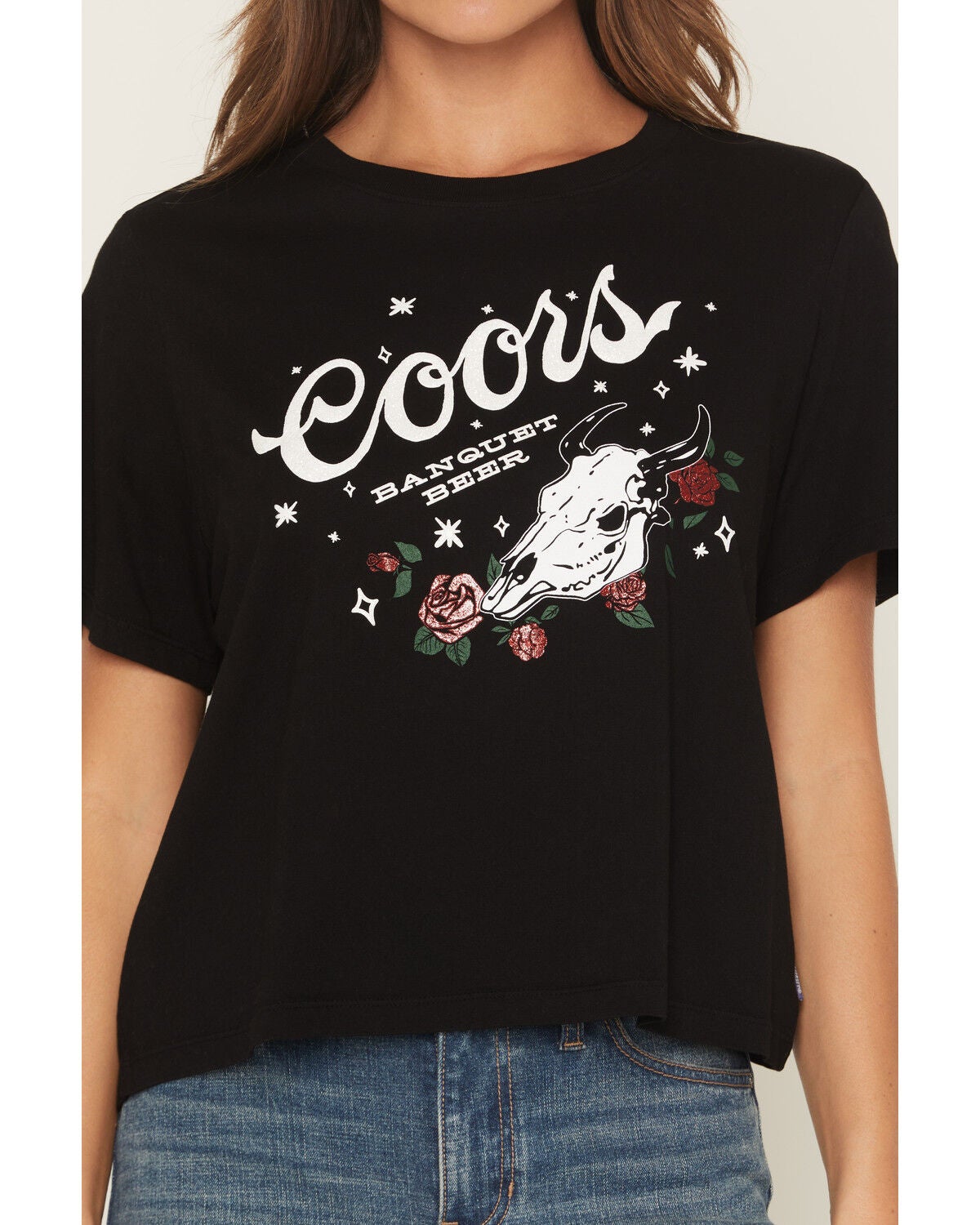 Image #3 - Coors Women's Steer Head Puff Short Sleeve Graphic Tee, Black, hi-res