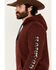 Image #2 - RANK 45® Men's Striped Logo Hooded Sweatshirt, Burgundy, hi-res