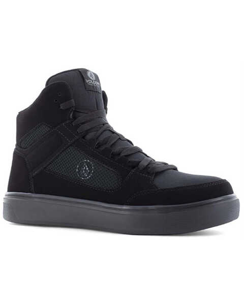 Volcom Men's Skate Inspired High Top Work Shoes - Composite Toe, Black, hi-res