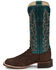 Image #3 - Justin Women's Exotic Full Quill Ostrich Western Boots - Broad Square Toe, Brown, hi-res