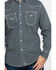 Wrangler 20X Men's Advanced Comfort Competition Navy Geo Print Long Sleeve Western Shirt , Navy, hi-res