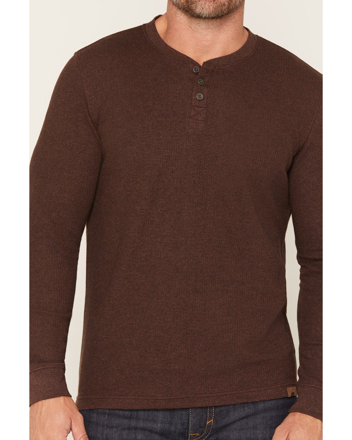 Image #3 - Dakota Grizzly Men's Jesse Long Sleeve 1/4 Button-Down Henley Shirt, Bark, hi-res