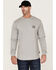 Image #1 - Cody James Men's FR Desperado Skull Graphic Long Sleeve Work T-Shirt, Grey, hi-res