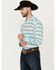 Image #2 - Ariat Men's Jefferson Southwestern Striped Long Sleeve Button-Down Western Shirt - Big, Turquoise, hi-res