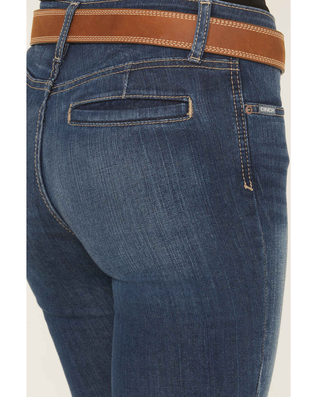 Image #4 - Cinch Women's Lynden Medium Wash Mid Rise Trouser Stretch Denim Jeans, Medium Wash, hi-res