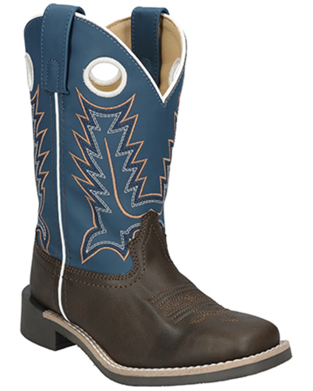 Smoky Mountain Little Boys' El Paso Western Boots - Broad Square Toe, Dark Brown, hi-res