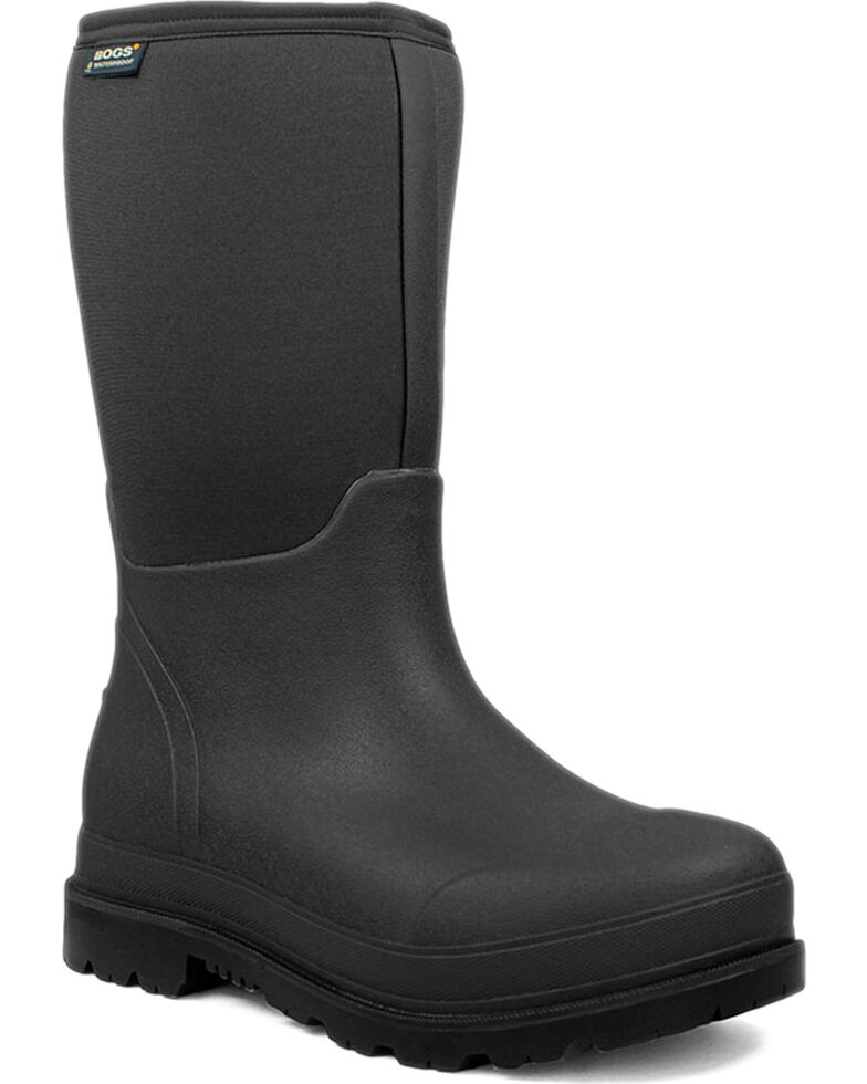 Bogs Men's Black Stockman Rubber Waterproof Boots - Round Toe , Black, hi-res