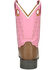 Image #5 - Smoky Mountain Girls' El Paso Western Boots - Broad Square Toe, Brown/pink, hi-res