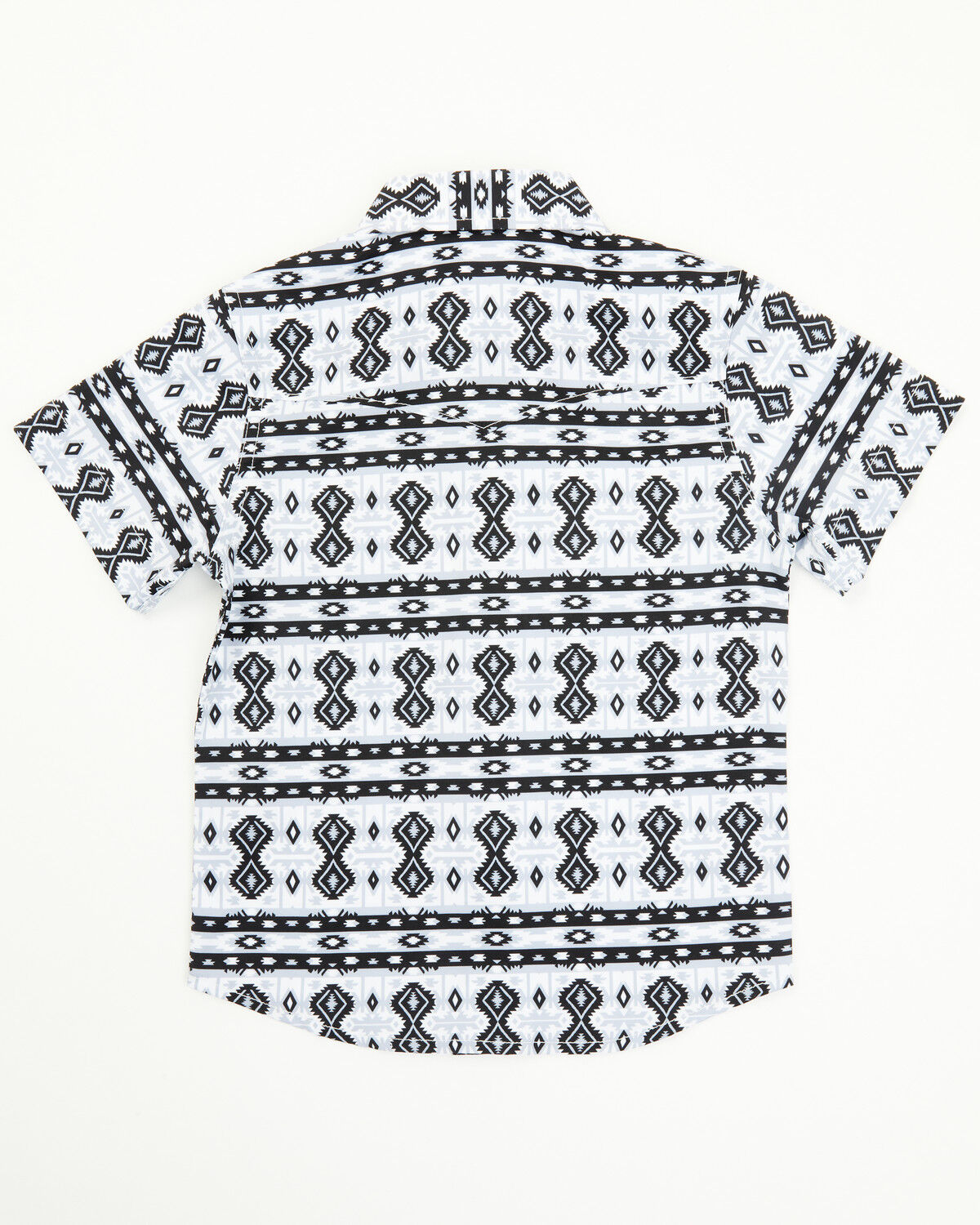 Image #3 - Rodeo Clothing Boys' Southwestern Print Short Sleeve Snap Western Shirt, White, hi-res