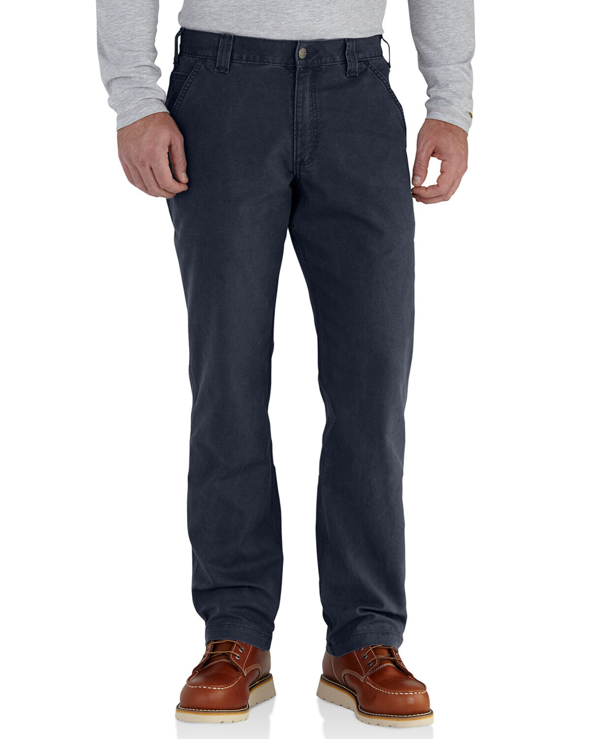Image #1 - Carhartt Men's Rugged Flex Rigby Dungaree Stretch Work Pants, Navy, hi-res