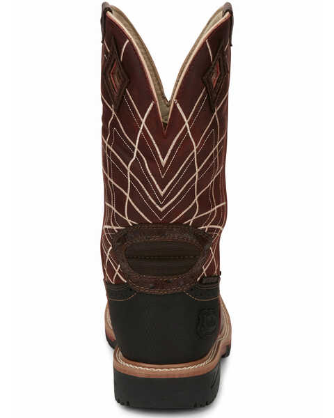 Image #4 - Justin Men's Derrickman Western Work Boots - Composite Toe, Cognac, hi-res