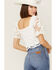 Image #3 - Flying Tomato Women's Cropped Lace White Blouse, , hi-res