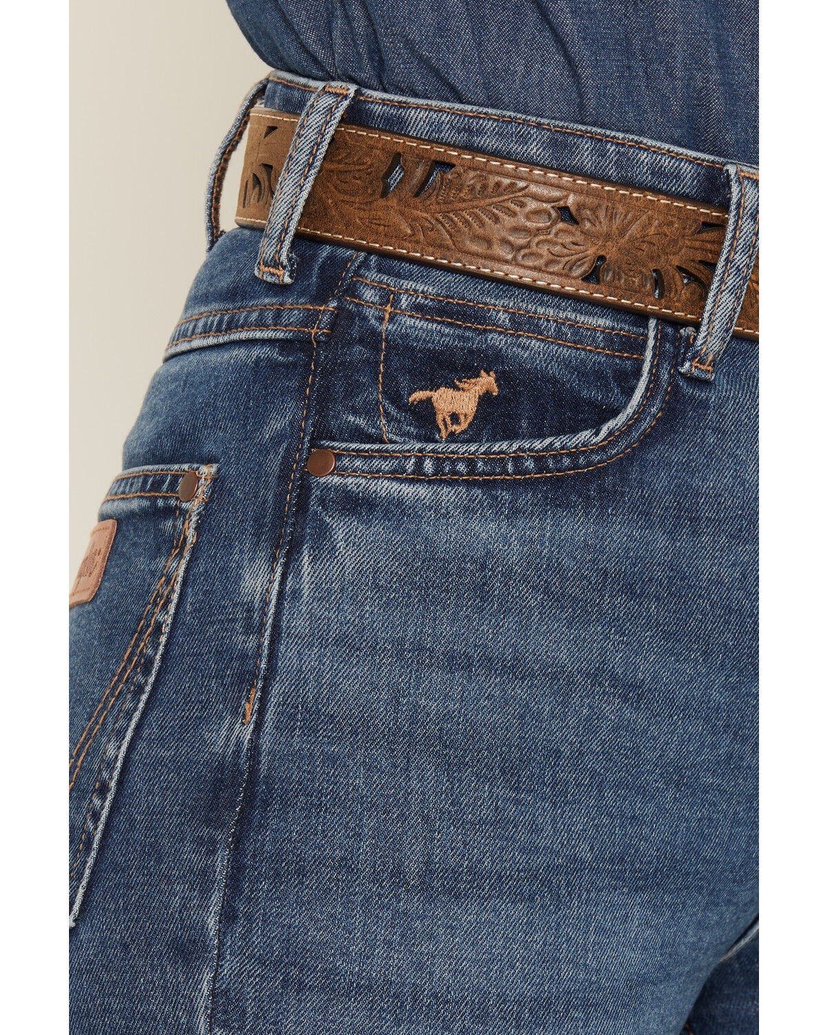 Image #2 - Wrangler Women's Dark Wash High Rise Rodeo Bootcut Stretch Denim Jeans, Dark Wash, hi-res