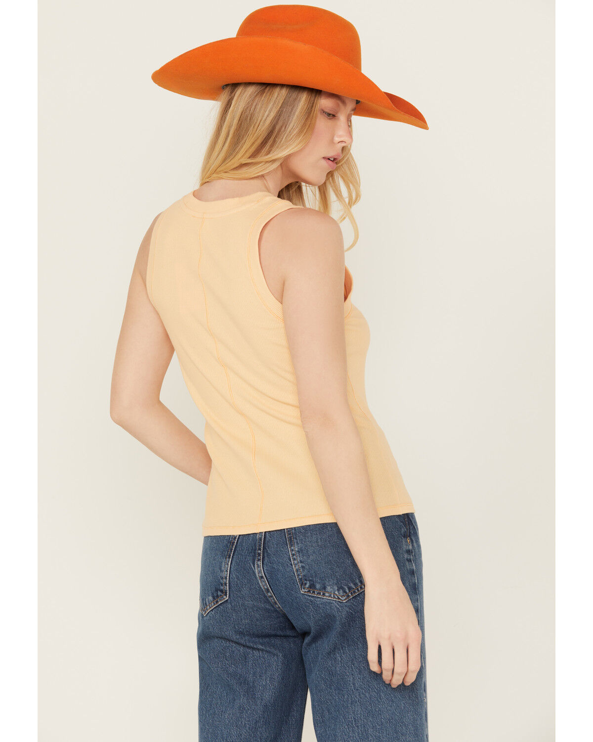 Image #4 - White Crow Women's Howdy Embroidered Tank, Orange, hi-res