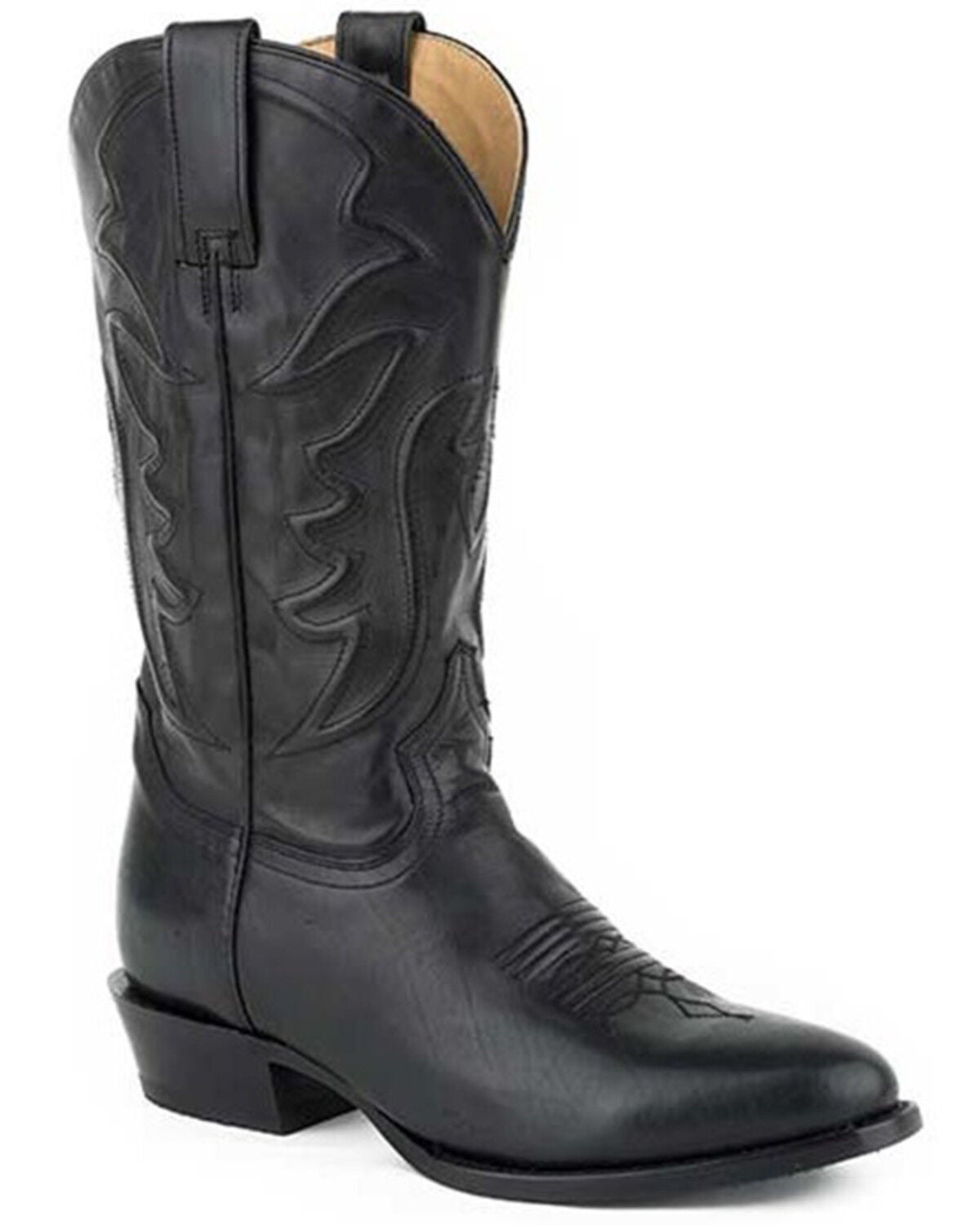 Image #1 - Stetson Men's Ames Corded Shaft Western Boots - Round Toe, Black, hi-res