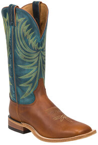Tony Lama Suntan Rebel Americana Cowboy Boots -  Wide Square Toe , Suntan, hi-res