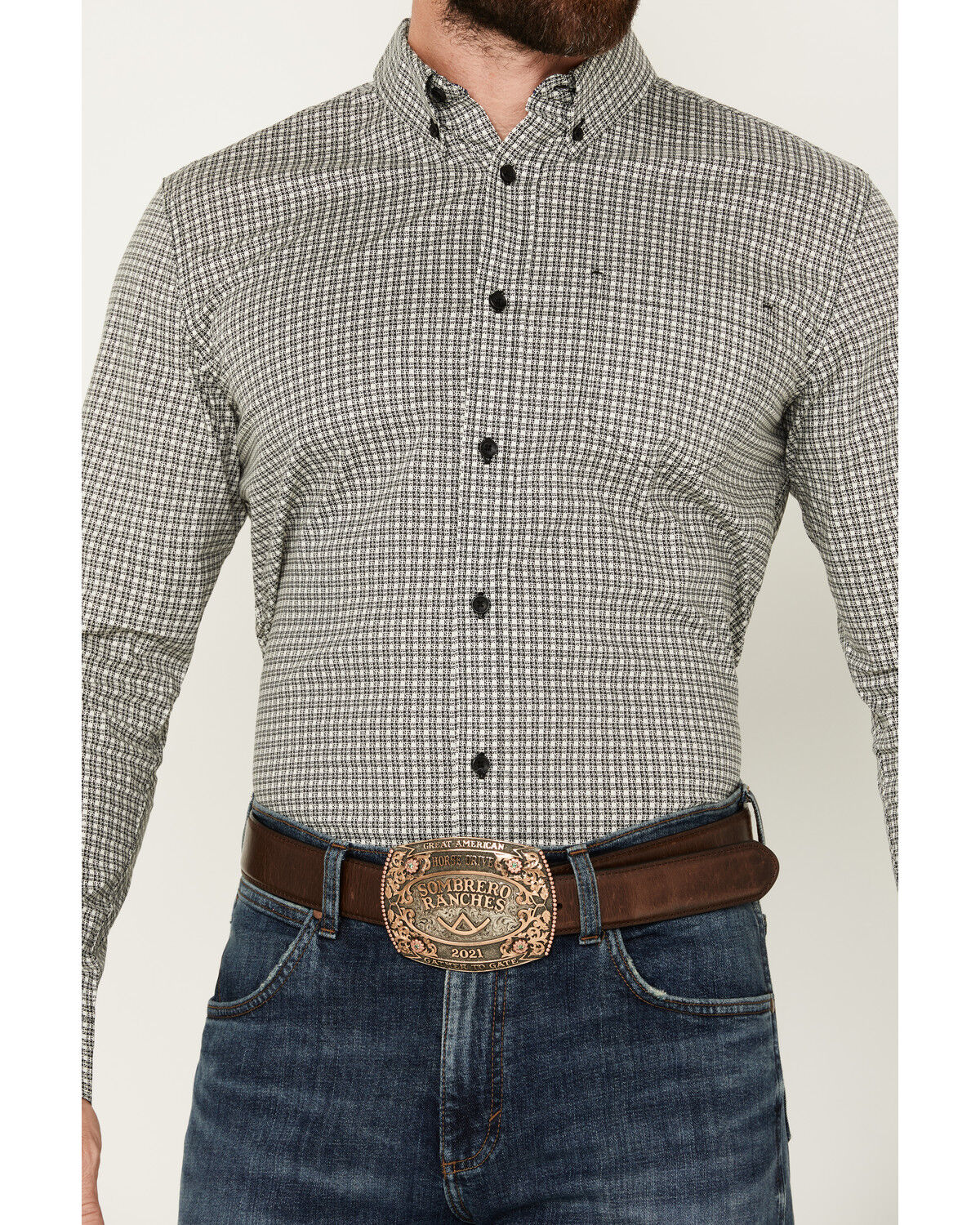 Image #3 - Cody James Men's Burro Checkered Print Long Sleeve Button-Down Shirt, Black, hi-res