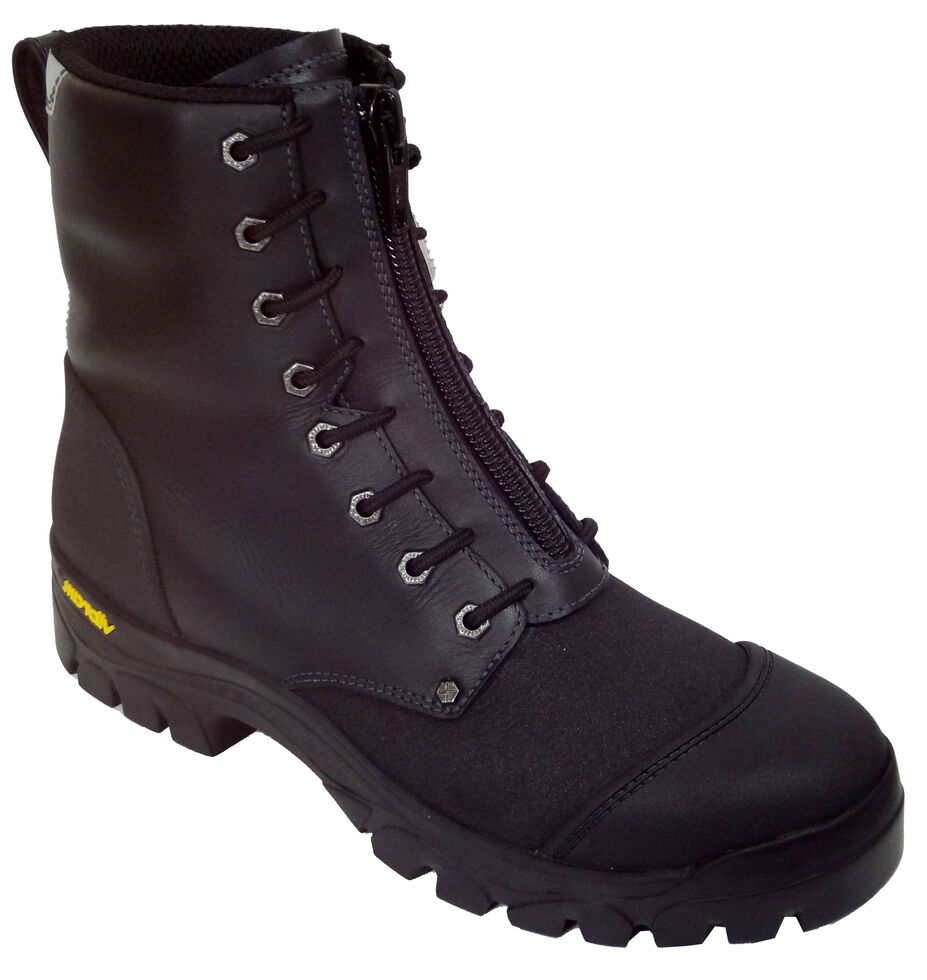 Twisted X Men's Flame-Resistant Waterproof Lace-Up Work Boots - Steel Toe , Black, hi-res