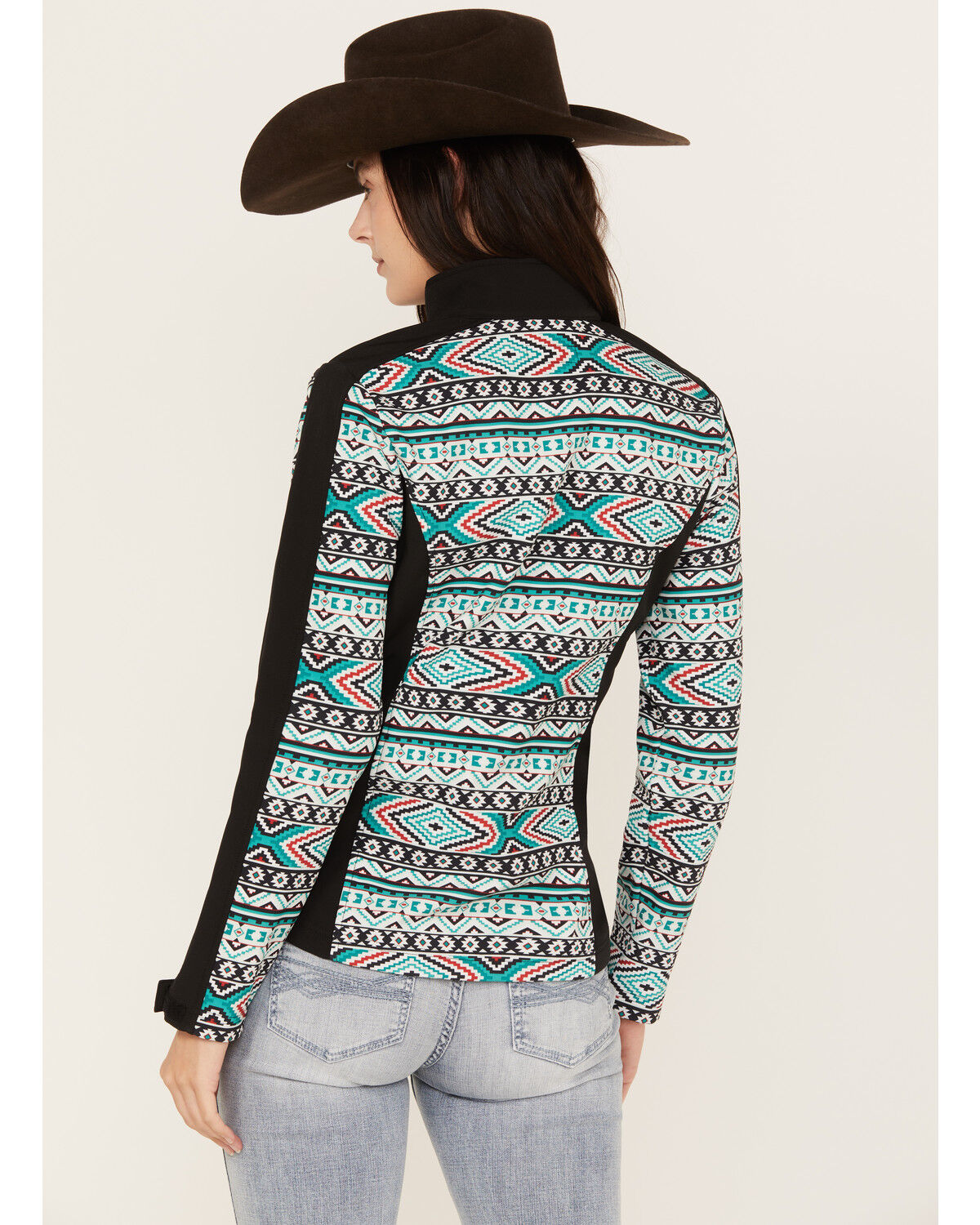 Image #4 - RANK 45® Women's Atha Geo Print Softshell Jacket, Green, hi-res