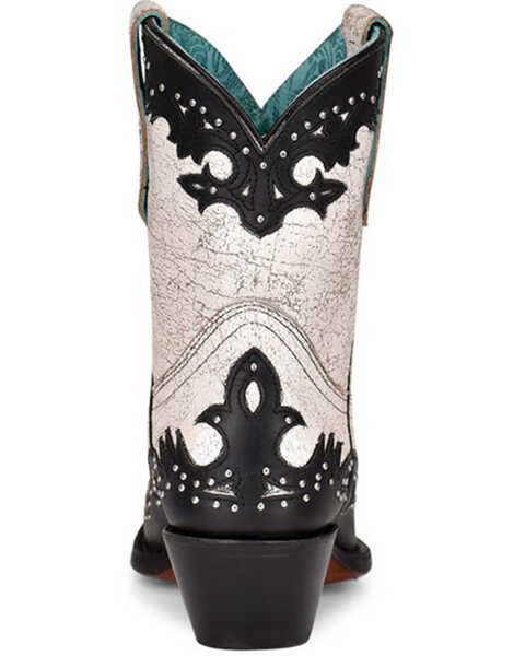Image #4 - Corral Women's Black Overlay & Studs Western Boots - Pointed Toe, Black/white, hi-res