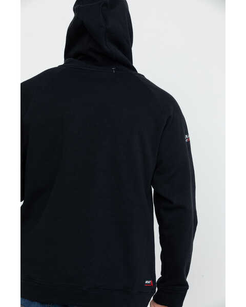Ariat Men's FR Primo Fleece Logo Hooded Work Sweatshirt - Big , Black, hi-res