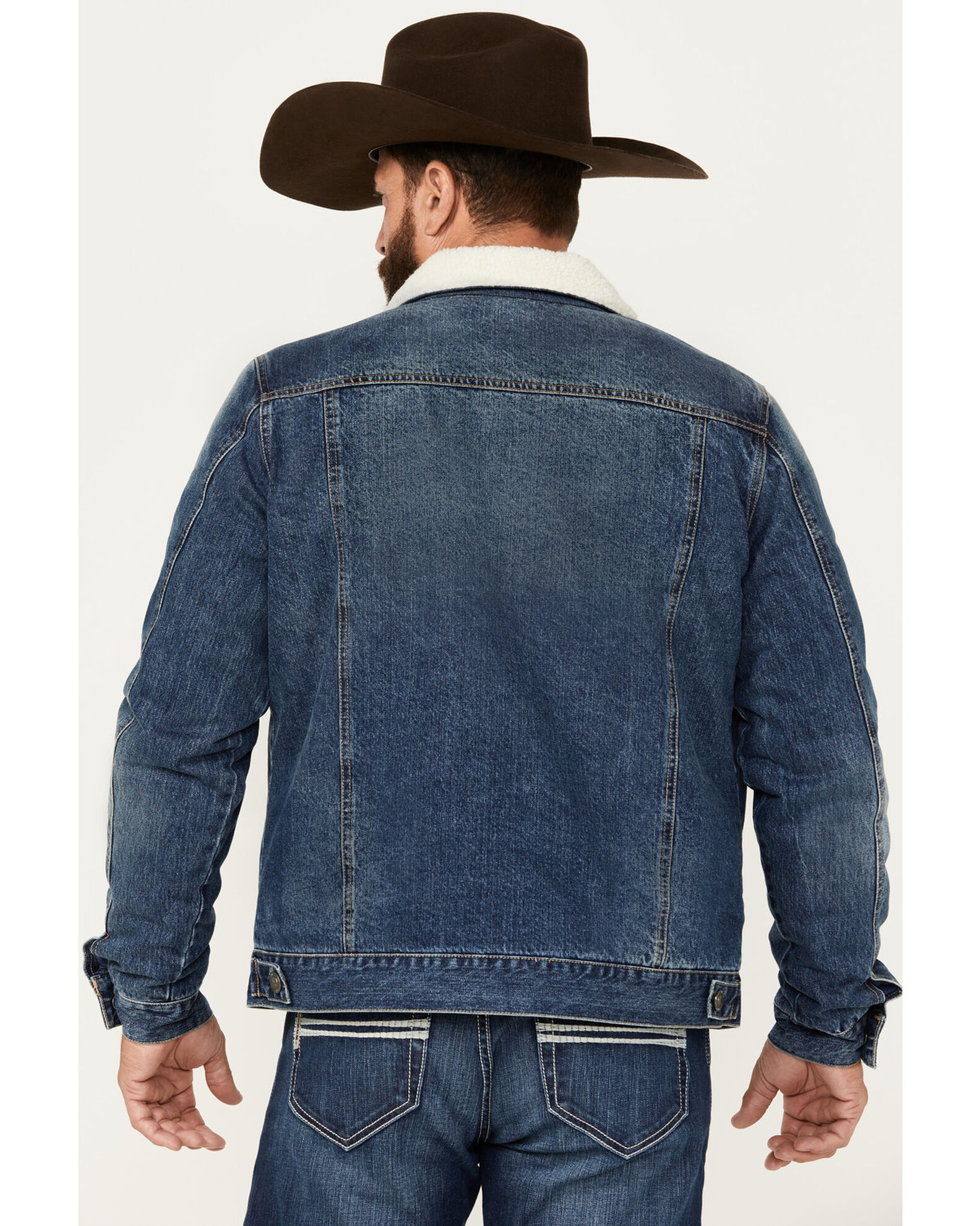 Cody James Men s Medium Wash Snap Sherpa Denim Jacket Country Outfitter