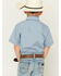 Image #4 - Ely Walker Boys' Solid Short Sleeve Pearl Snap Western Shirt, Blue, hi-res