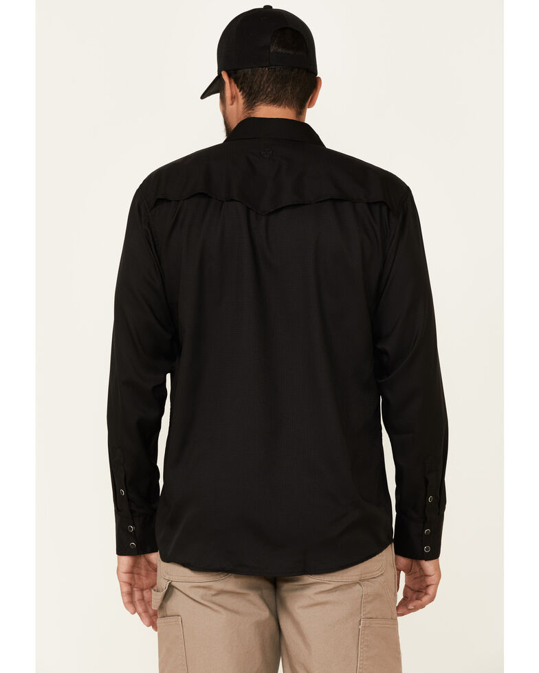 HOOey Men's Solid Black Habitat Sol Long Sleeve Snap Western Shirt , Black, hi-res