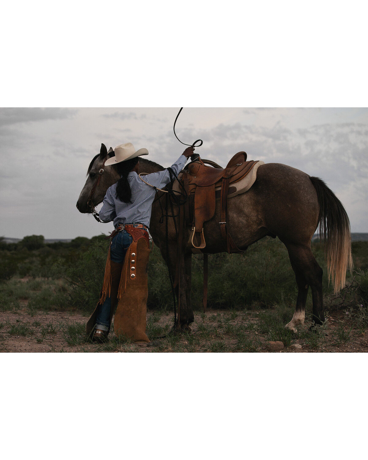 Image #2 - Cowboygirl by Jenna Paulette Women's Gingham Print Long Sleeve Pearl Snap Western Shirt, Blue, hi-res