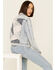Driftwood Women's Light Wash Patchwork Cropped Button-Front Denim Jacket , Blue, hi-res