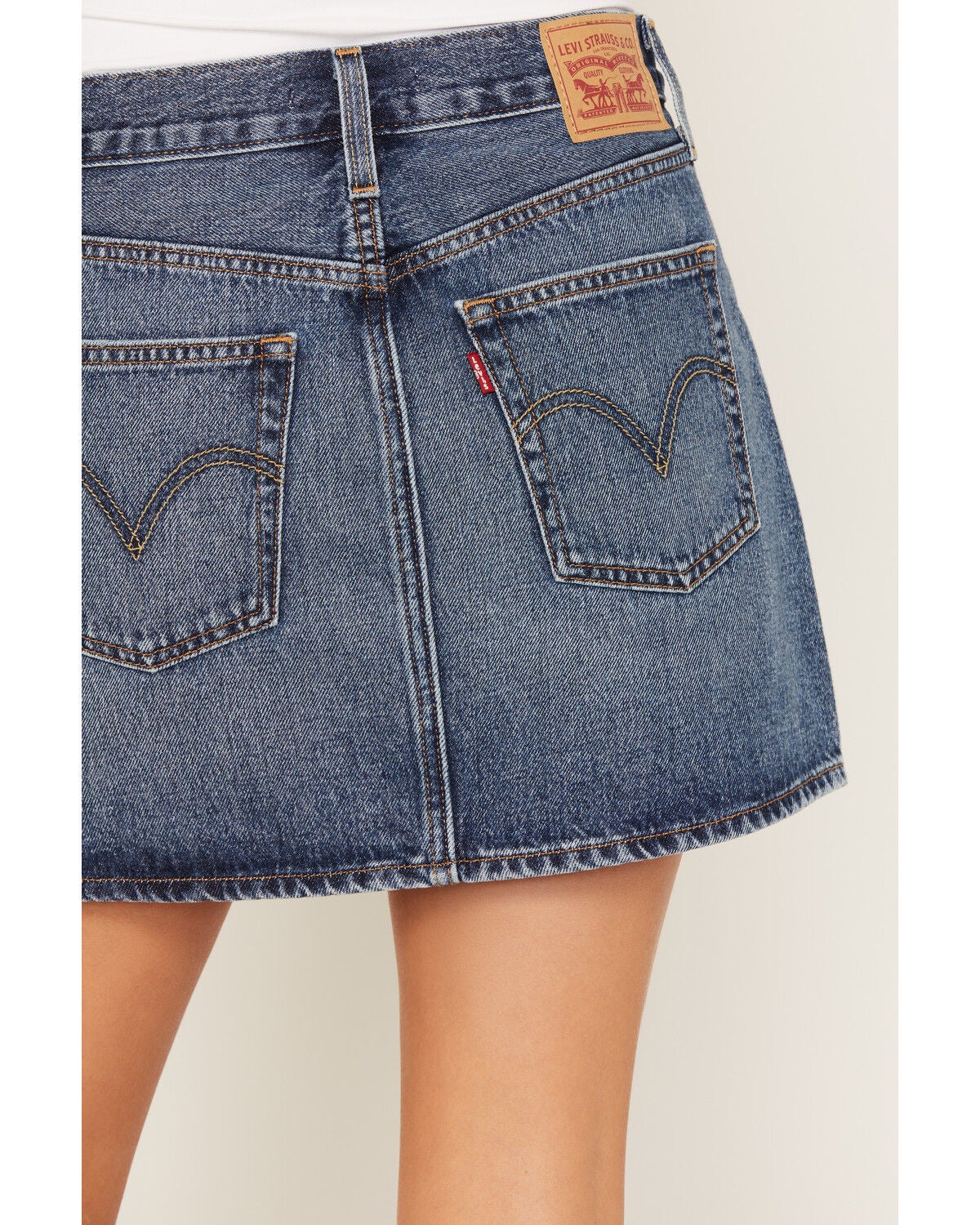 Image #4 - Levi's Women's Medium Wash Icon Denim Mini Skirt, Medium Wash, hi-res