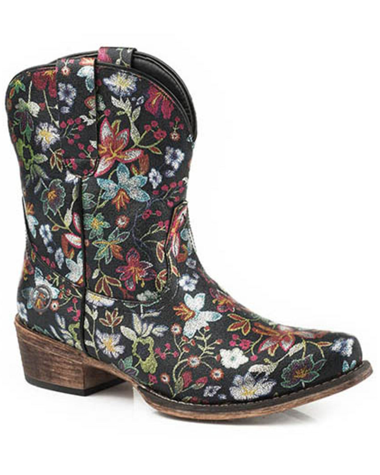 Roper Women s Ingrid Floral Western Booties Snip Toe Country Outfitter