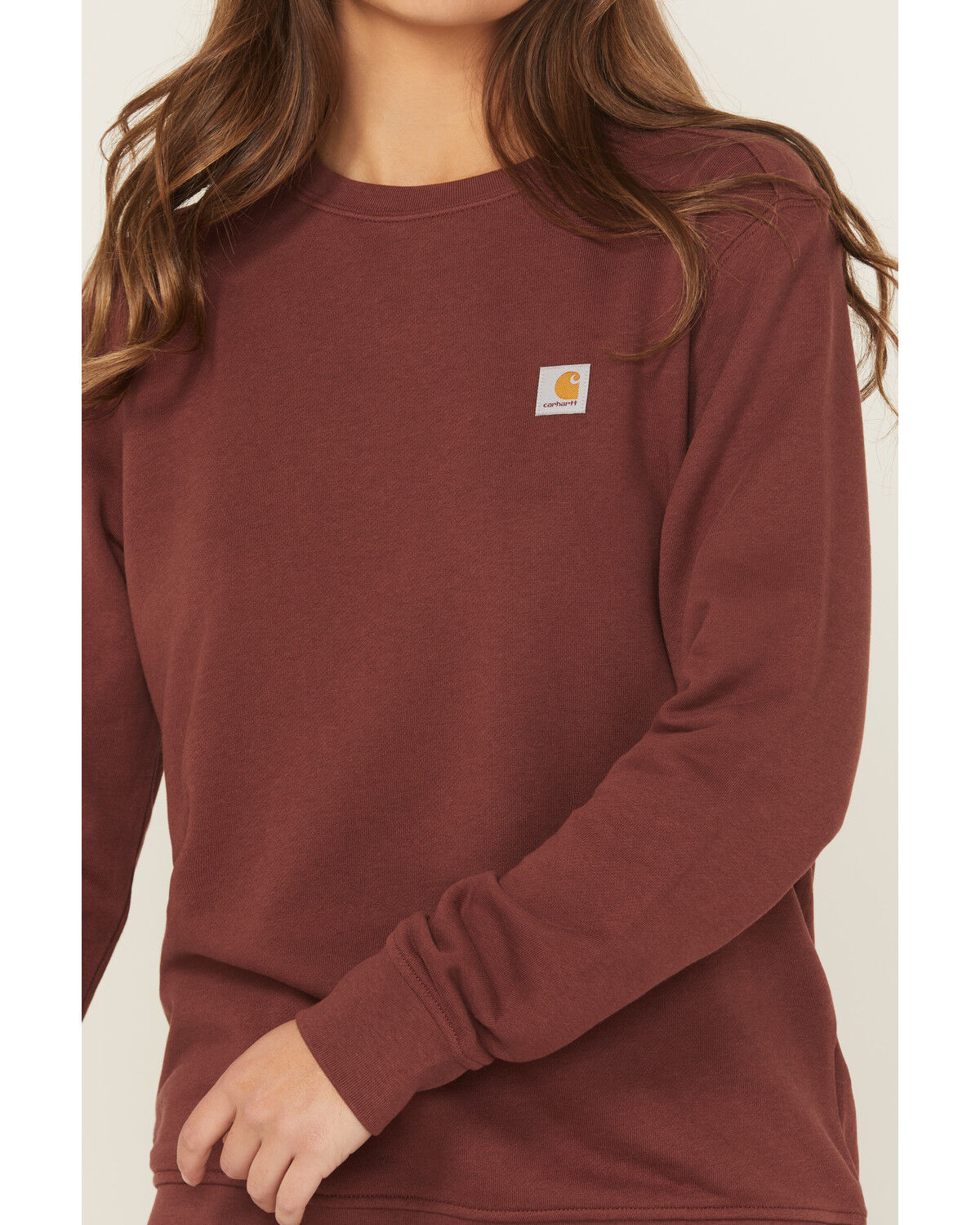 Image #3 - Carhartt Women's TENCEL™ Fiber Series Relaxed Fit Graphic Sweatshirt, Wine, hi-res