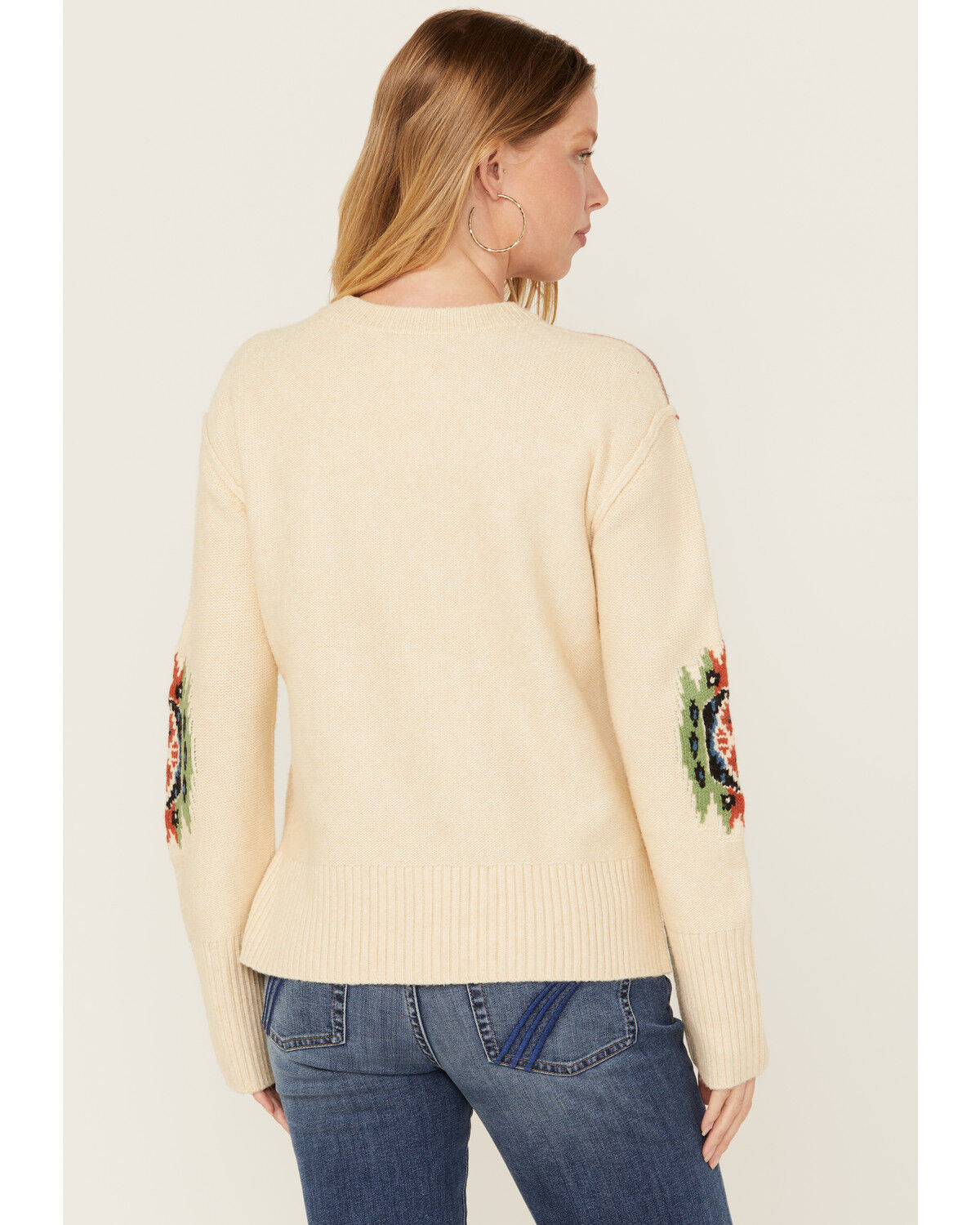 Image #4 - Cleo + Wolf Women's Colbie Southwestern Print Sweater, Oatmeal, hi-res
