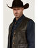 Image #2 - Moonshine Spirit Men's Bar Stool Tooled Leather Vest, Brown, hi-res