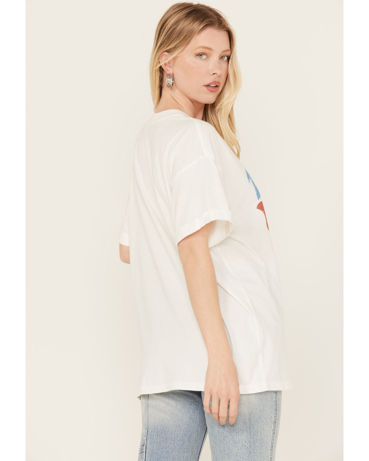 Image #4 - Girl Dangerous Women's Land of the Free Boyfriend Graphic Tee, White, hi-res